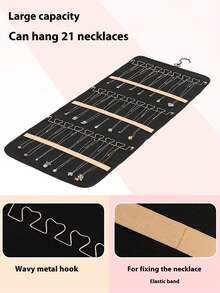 1pc Large Capacity Jewelry Storage Hanging Bag - Double-Sided Wall-Mounted Storage Cabinet, Makeup Bag, Jewelry Box, Jewelry Storage Bag, Travel Jewelry Organizer, Earring Necklace Ring Jewelry Bag, Jewelry Roll, Makeup Bag, Waterproof Travel Jewelry Bag, Portable Jewelry Organizer Rotating Hanging Jewelry Rack With Earring/Necklace/Ring Hooks | Dust-Proof Premium Storage Bag (Black, Great For Valentine's Day Gift) Highly Recommended Essential Home Jewelry Box Organizer