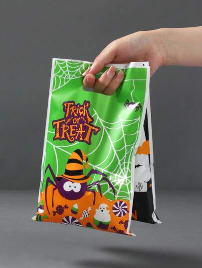 10/25/50 件万圣节手提袋万圣节礼品袋、万圣节南瓜城堡图案手提包装袋、万圣节主题派对家庭节日派对装饰用品万圣节糖果袋、万圣节派对礼品塑料袋、多用途礼品包装用品包装袋、万圣节礼品包装装饰、万圣节装饰、万圣节家居装饰、万圣节厨房装饰