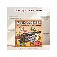 1 pièce Livre de coloriage mignon d'animaux criminels, livre de coloriage pour adultes, contient des pages avec photographie de lapin, scène de crime, jeu de fléchettes, améliore l'interaction parent-enfant DIY, cadeau de relaxation, rentrée scolaire