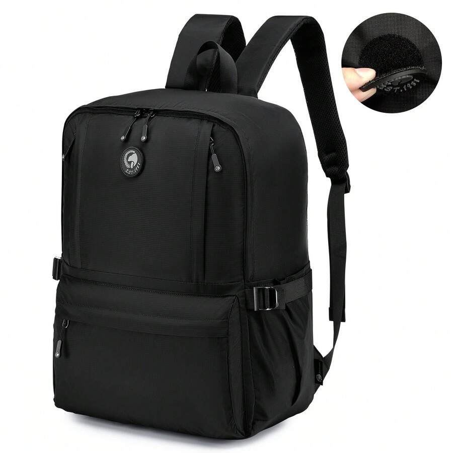 40x30x20cm Large Travel Backpack 40L, Waterproof Laptop Backpack, Luggage Strap, Business Weekender Bag, Flight Backpack For Commuting, Camping & Outdoor Bag For School School Accessories School Stuff Travel Essentials Holiday Vacation Duffle Bag Luggage Suitcase Travel Bag For Women - Black - View 1