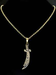 Sword Shape Hollow Pendant Gold/Silver/Black Color Stainless Steel Sword Necklace Fashion Gorgeous Gifts For Men And Women