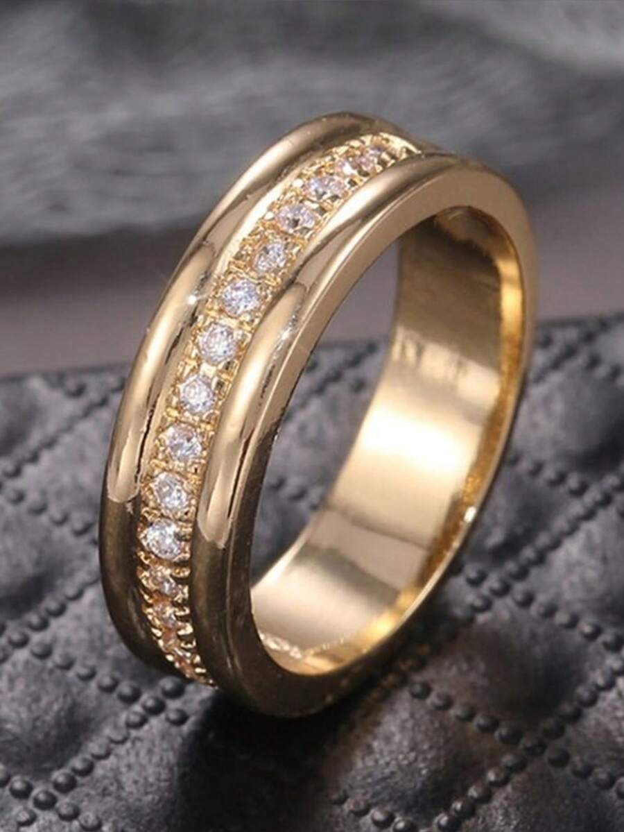 1pc Exquisite Personalized Elegant Round Shaped Zirconia Ring For Women's Daily Wear Party Concert For Girlfriend Wife Family Jewelry Gifts - Ring - View 1