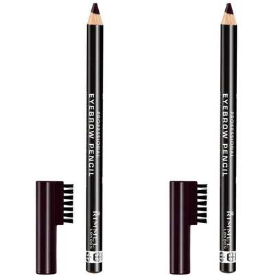  Pack Of (2) Rimmel Professional Eyebrow Black Brown 0.05 Ounce
