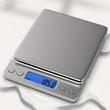 Mini Scale Kitchen Scale, Electronic Digital Jewelry Weighing Machine, Multifunctional High-Definition LCD Display Electronic Scale, Stainless Steel Mini Size Digital Food Scale, Portable Pocket Scale, Portable Scale - The Perfect Gift Choice For All Scenarios - Silver (with Tray) - View 4