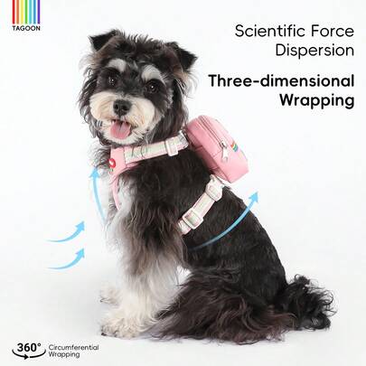 3-In-1 Multifunctional Pet Chest Harness, Outdoor Walking Leash For Small/Medium Dogs, Adjustable Non-Choke Breathable Chest Strap With Detachable Pouch For Waste Bags