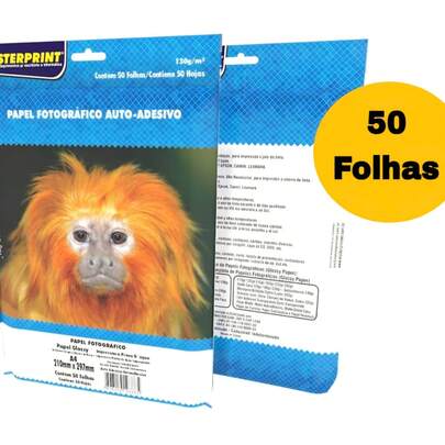 Papel Fotográfico Adesivo A4 Glossy 130g - 50 Folhas A4 Masterprint