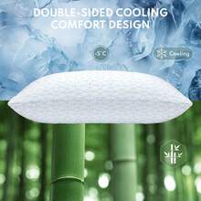 Cooling Pillows Queen Size Set Of 2 For Sleeping - Adjustable Shredded Memory Foam Pillows 2 Pack, Cool Bed Pillows For Back, Side And Stomach Sleepers, Gel Pillow Removable Cover Washable,8644596