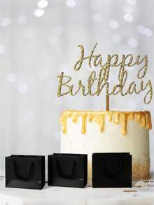 20 个带手柄的迷你粉色礼品袋 - 工匠、派对策划者、送礼者，非常适合婚礼、生日、派对、工艺品、送礼和珠宝收纳 - 黑色牛皮纸（4X5X2 英寸）中小型派对礼品袋 - 黑色 - 查看 6