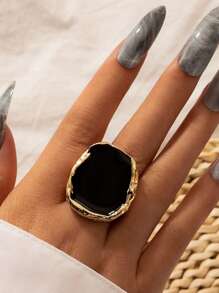 1 Set Ringe und Ohrringe mit asymmetrischem Rand, Vintage Modeaccessoires, geeignet für den täglichen Gebrauch, Partys und Festivals