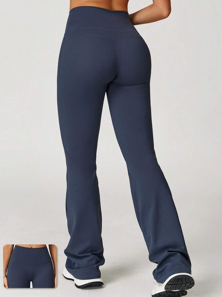 MASKERT 'Sports Pants' Women'S Sports Pants Yoga Pants Flared Pants Running Fitness Home Commuting Comfortable Skin Friendly Tights - 藏蓝色 - 查看 1