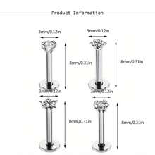 8 Stück / 13 Stück Liebe / Stern / Quadrat / Rund Form klare CZ Labret Lippen Ringe Nasenstecker Ohrringe aus Edelstahl für Helix Conch Knorpel Piercing Schmuck für Damen und Herren