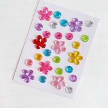 4pcs DIY Acrylic Gem Pet Stickers - Colorful Heart, Flower And Star Shaped, Suitable For Dog Grooming And Beauty Accessories - Multicolor - View 3