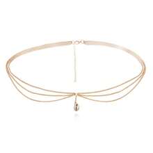 1pc Women's European & American Style Waist Chain With Seashell Pendant, Multilayer Rhinestone Chain Belt, 105cm Length, Suitable For Halloween, Christmas, Party, Wedding, Everyday Wear Fall, Autumn, Halloween