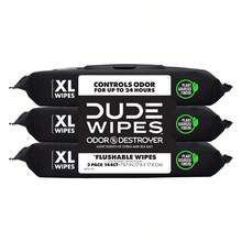 DUDE Wipes Flushable Wipes 3 Pack 144 Wipes Shea Butter Smooth With Vitamin E Aloe Septic And Sewer Safe - Khử mùi - Xem 1