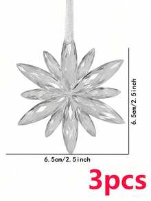 3pcs/9pcs Christmas Creative Transparent Icicle Snowflake Ornaments, Suitable For Outdoor Trees, Home, Store, Holiday, Party, Christmas Tree Decorations - Multicolor - View 12