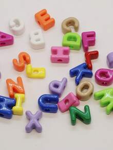 26 件时尚新款亚克力大孔英文字母珠子，适用于 DIY 手机挂绳、鞋饰、手工珠宝、节日礼物 - 亞克力大孔A---Z英文字母直孔串珠 - 查看 8