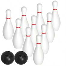10pcs 16cm White Bowling Pins With 2pcs 7cm Black Bowling Ball Creative Indoor Floor Ball Games Family Party Interactive Fun Games - Multicolor - View 4