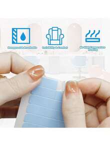 240Pieces Hair Extension Tape, Adhesive Replacement Tape For Hair Extensions, Double Sided Hair Tape Human Hair Tape Tabs Tape In Extension Replacement Tape Wig Tape, Wig Tape Beauty Tools(Blue),60-240Pieces - Blue - View 3