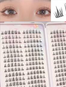 LIMEIKAI 384 件易于粘贴的向日葵簇状假睫毛书，适合女士 - 自然外观，大容量，D 卷曲，10-12 毫米长度睫毛簇，睫毛簇，单根睫毛，睫毛，假睫毛 - C - 查看 6