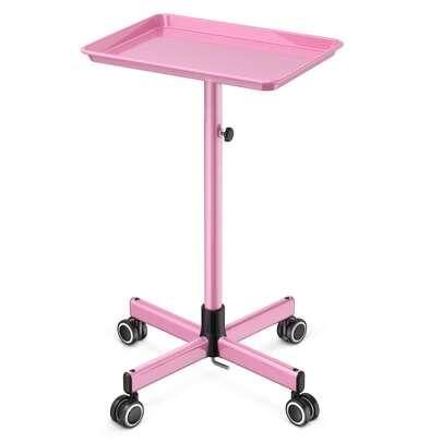 KINGSTEAM Carrito Auxiliar Organizador Almacenamiento Multiusos. Altura regulable, bandeja de aluminio resistente a la corrosión y la oxidación. Colores disponibles-rosa, dorado, púrpura, verde.