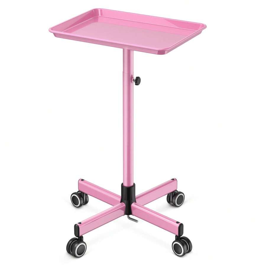 KINGSTEAM Carrito Auxiliar Organizador Almacenamiento Multiusos. Altura regulable, bandeja de aluminio resistente a la corrosión y la oxidación. Colores disponibles-rosa, dorado, púrpura, verde.