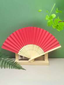 10pcs Summer Essential Handheld Fan Plain Paper Fan Blank Painting White Colorful Folding Fan Handmade Craft Materials Hand Fan Cooling Fan Wedding Decoration Rave Accessories - Multicolor - View 27