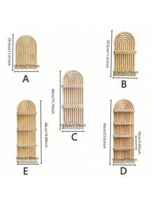 1Pc/2pcs Arc-Shaped Wooden Floating Shelf, Modern Floating Wooden Shelf, Rainbow Display Wall Art Shelf, Wooden Wall Hanging Shelf, Designed By Professional Craftsmen, Easy To, Suitable For Flowerpots, Green Plants, Crystals, Quartz, Home Decoration Wall Hanging, Room, Living Room, Garden Decoration, Small Wooden Decoration Shelf, Bohemian Style - Beige - View 10