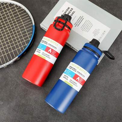 1pc 800ML Stainless Steel Vacuum Insulated Water Bottle, High Capacity Flask For Men & Women, Suitable For Outdoor Sports, Travel, Bike, Backpacking, Office, Car, School, Party, Camping