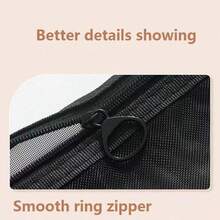 ​​MIAMI SUNSET Mesh Drawstring Bag - Vibrant Palm Beach Florida Themed Organizer For Travel & Beach Essentials | Lightweight Breathable Storage Pouch With Tropical Sunset & Palm Tree Design - Perfect For Swimwear, Sunglasses & Vacation Must-Haves - Black - View 5