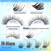 MWispy Lash Clusters Natural Lashes Clusters Wispy Eyelash Clusters CD Curl Cluster Eyelash Extensions DIY Individual Lashes Invisible Band Lash Extension Fluffy Eyelashes Clusters8001 - Black - View 4
