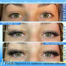 MWispy Lash Clusters Natural Lashes Clusters Wispy Eyelash Clusters CD Curl Cluster Eyelash Extensions DIY Individual Lashes Invisible Band Lash Extension Fluffy Eyelashes Clusters8001 - Black - View 5