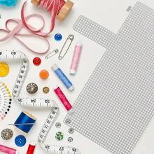 10pcs White Plastic Canvas Needlework Bed Sheets - Square Grid Embroidery & Cross-Stitch Mesh Mats For DIY Crafts, Bookmarks, Bags, Cups - Hand-Knitting Supplies For Beginners & Experts, Sewing Supplies - As shown - View 2