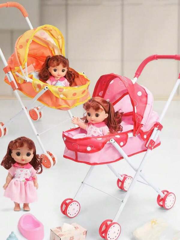 Las muñecas de juguete de carrito de muñeca para niños pueden beber agua, hacer Sounds y orinar. Puede ser carreta, diversión divertida y fácil de transportar, entretenimiento infantil, casa de juegos con carritos adecuados para juegos en interiores, actividades al aire libre, como labobobu (Tenga en cuenta que las muñeca y los carrito se venden por separado).