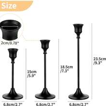 1/3/6/12 chân nến để bàn bằng kim loại và nhôm cổ điển thanh lịch, thích hợp cho kỷ niệm ngày cưới, trang trí nhà cửa và khách sạn, trang trí để bàn theo mùa và ngày lễ (Không bao gồm nến) - màu đen - Xem 14