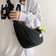 Women Shoulder Bags - 白色(優質加厚防水尼龍)+小花掛件 - 查看 3