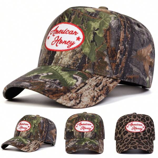 1pc Women's American Honey Trucker Hat, Personalized Letter Embroidery Baseball Cap, Streetwear Fashion 5-Panel Hat, Outdoor Sun Protection Casual Cap For Spring, Autumn, Travel, Beach