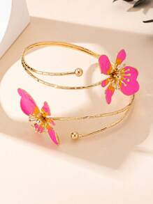 5 件套花朵吊坠首饰套装，包括手镯、耳环、戒指、手链，时尚女士度假风格