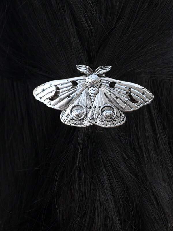 1 pezzo Fermaglio per capelli con decorazione in metallo a forma di stella, luna, farfalla e falena, stile retrò, fermagli per capelli, accessori per capelli, fermagli per scuola