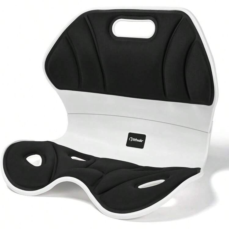 Back Support Chair, Ergonomic Back Support, Back Tailbone Pain Relief Seat Perfect For Offi Desk Chair Ome - 深+黑 - 查看 1