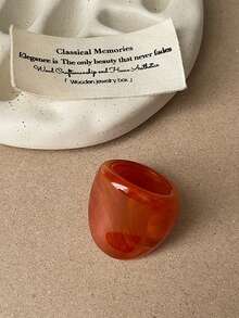 1 件波西米亚复古风格树脂戒指，适合日常佩戴和派对，优雅时尚的宽带戒指，是送给女朋友、妈妈、女儿的贴心礼物，适合情人节、母亲节、感恩节、狂欢节和音乐节（手工制作，颜色可能略有不同） - 樹脂戒指 - 查看 11