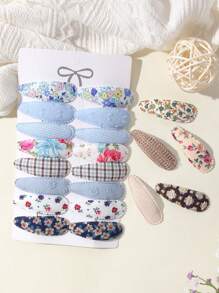 16 件/卡 婴儿女孩礼物 新款头饰 手工钩针儿童发夹 发饰 - 彩色 - 查看 3