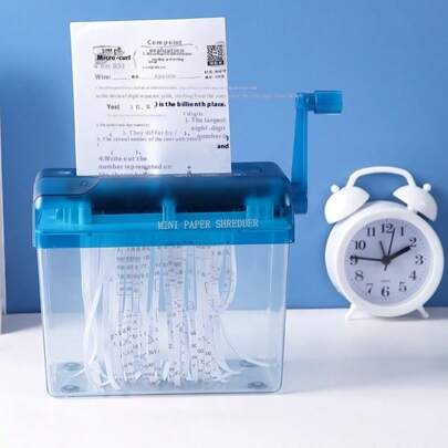 Destruidor manual portátil, mini cortador de papel para artigos de papelaria domésticos e de mesa