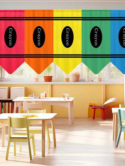 6 piezas/1 pieza Cortinas de color arcoíris para interiores, Banderas de color arcoíris, Cortinas de crayón de color arcoíris para dormitorio, sala de juegos, escuela, decoración de aula, decoración de habitación, fondo de decoración interior, cortinas opacas, cortinas de arcoíris para decoración opaca interior