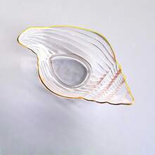 Ocean Glass Plate Irregular Meal Plate Dessert Salad Plate Dried Fruit Snack Decoration Sea Snail Sea Star Shell Plate - 金邊海螺1 - 查看 13