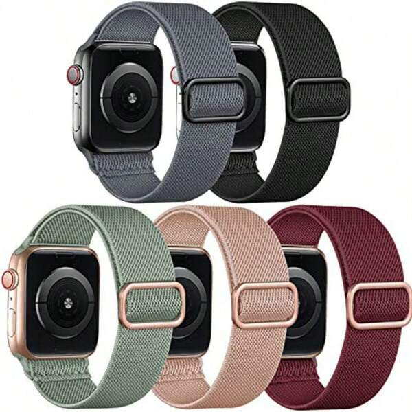 Universal Nylon Elastic Watch Bands Compatible With Apple Watch Series SE/8/7/6/5/4/3/2/1, 44mm/45mm, Creative Breathable Watch Straps For Ultra