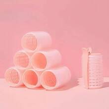 Kit 6 Large Hair Curlers + 6 Clips, DIY Styling Tool, One Size 6.3x4 CM - Màu Hồng baby - Xem 1