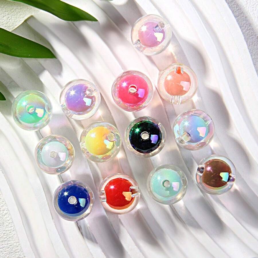 Enjoy Fun of DIY 20 件透明圆形亚克力珠、DIY 手链、手机链、珠宝制作用品 - 彩色 - 查看 1