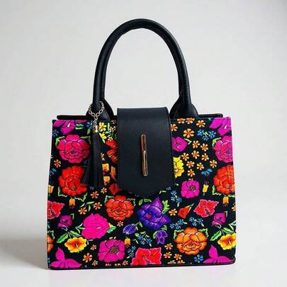 Bolsa de dama bolsa artesanal bolsa de dama floreada bolsa de mujer amplia bolsa de dama practica bolsa de dama multicolor bolsa de novedad bolsa de moda bolsa de dama elegante bolsa de dama grande