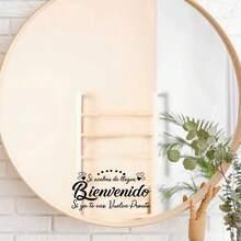 1 Set Spanish Welcome Decal/Wall Sticker, Suitable For Living Room, Entryway, Bedroom, Kitchen And Other Home Decor - Black - View 10