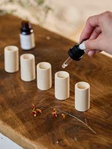 Cirelle 1/5/10/20pcs Wooden Essential Oil Diffuser Essential Oil Diffused Wood Aroma Sleeping Aid Diffuser Wood Cylindrical Shape Diffused For Home Essential Oil, New Year, Christmas, Thanksgiving Day, Mother's Day Gift, Special Gift, Back To School Use, Dorm Essentials, Summer Home Decor - Apricot - View 2